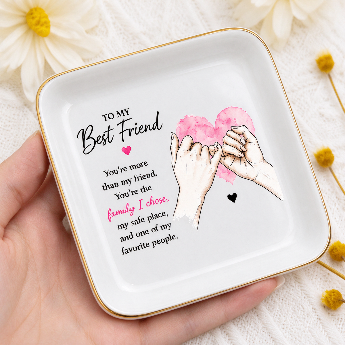 To My Best Friend Ceramic Jewelry Dish – Friendship Gift
