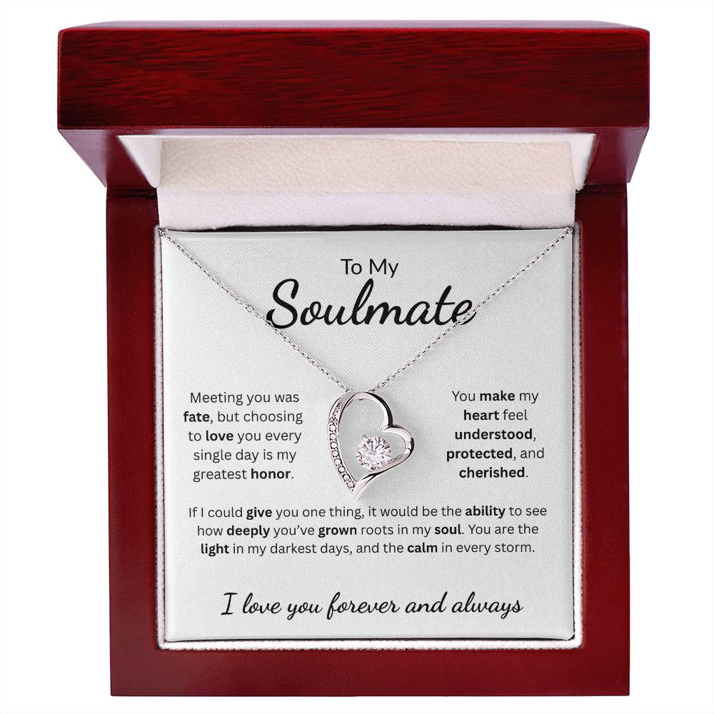 To My Soulmate |  Meeting You Was Fate | Forever Love Necklace