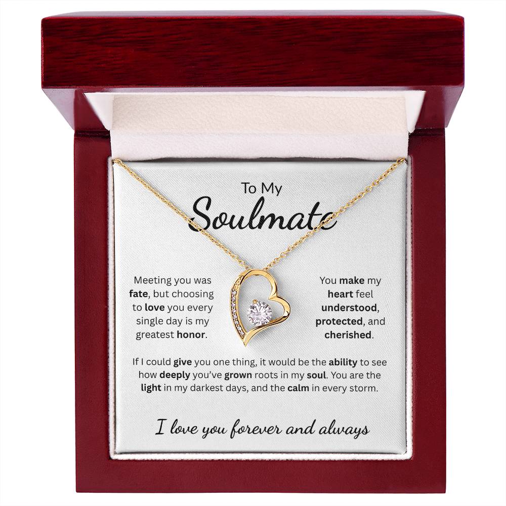 To My Soulmate |  Meeting You Was Fate | Forever Love Necklace