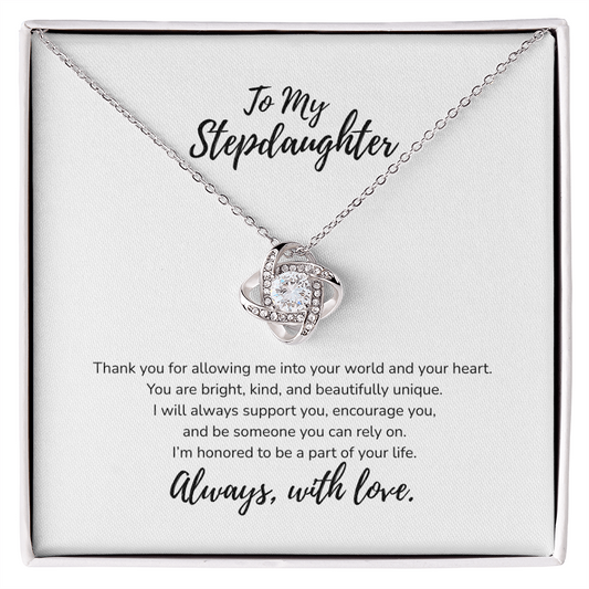 To My Stepdaughter Love Knot Necklace