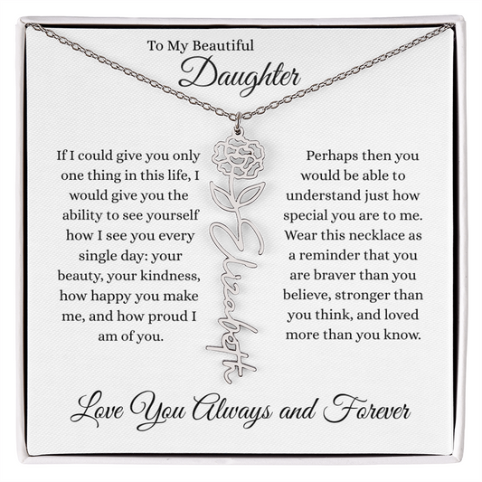To My Daughter | Flower Name Necklace