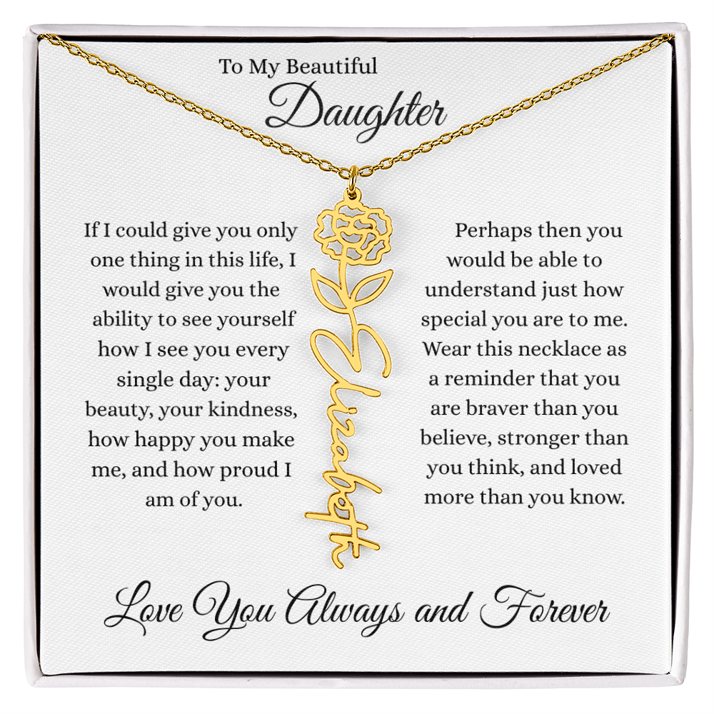 To My Daughter | Flower Name Necklace