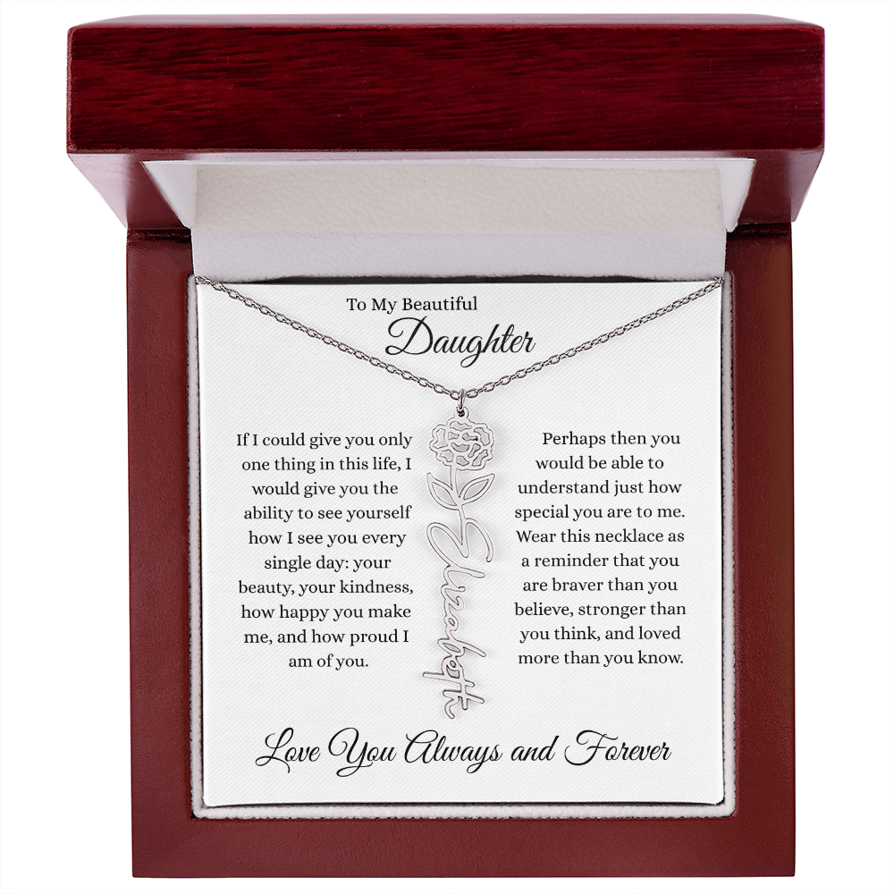 To My Daughter | Flower Name Necklace