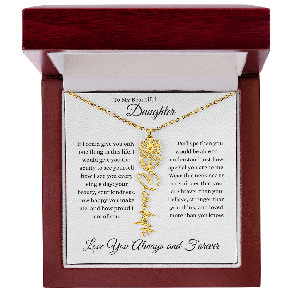 To My Daughter | Flower Name Necklace