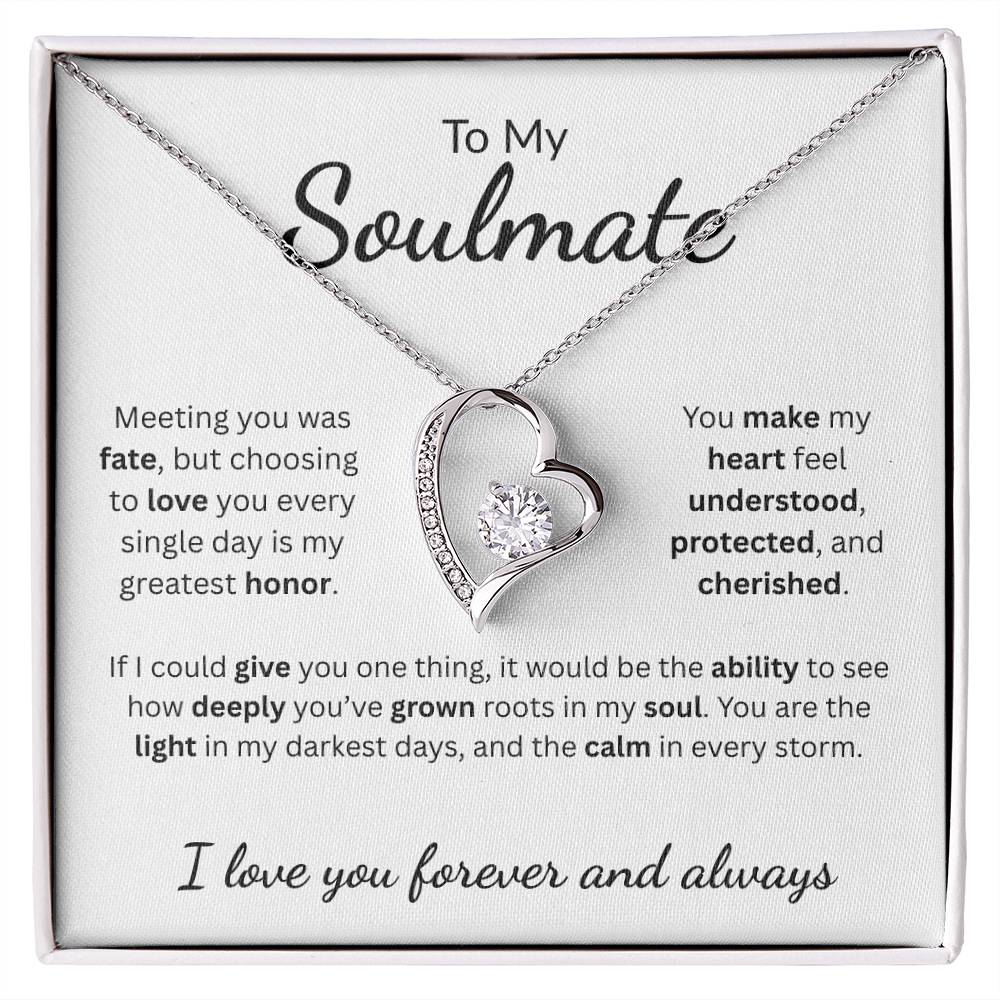 To My Soulmate |  Meeting You Was Fate | Forever Love Necklace