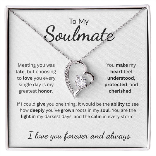 To My Soulmate |  Meeting You Was Fate | Forever Love Necklace