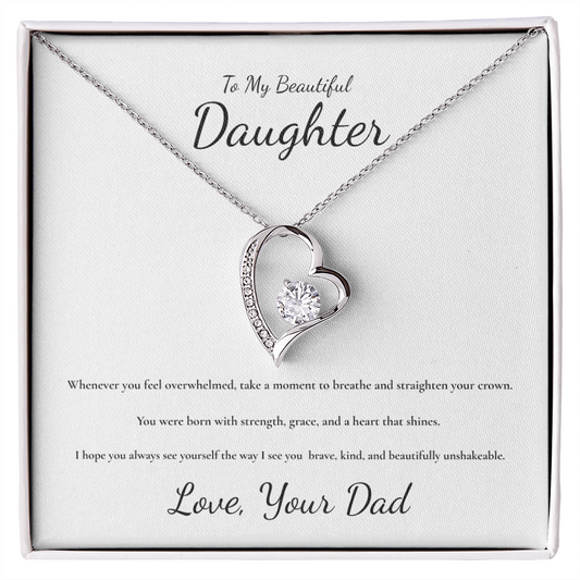 To My Daughter Forever Love Necklace