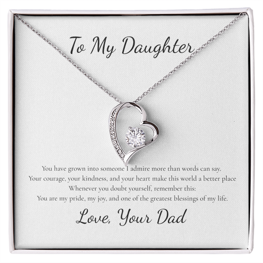 To My Daughter Forever Love Necklace