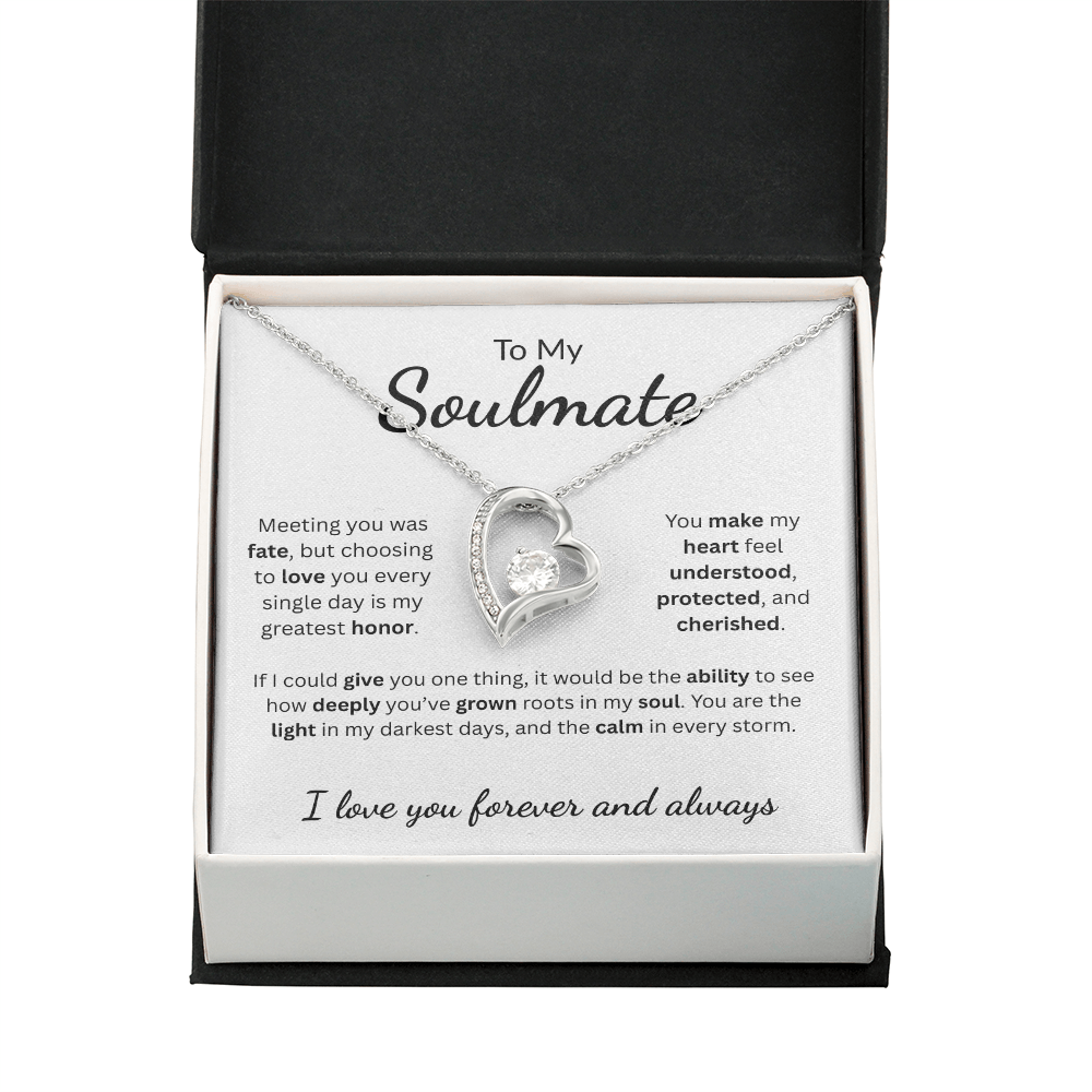 To My Soulmate |  Meeting You Was Fate | Forever Love Necklace