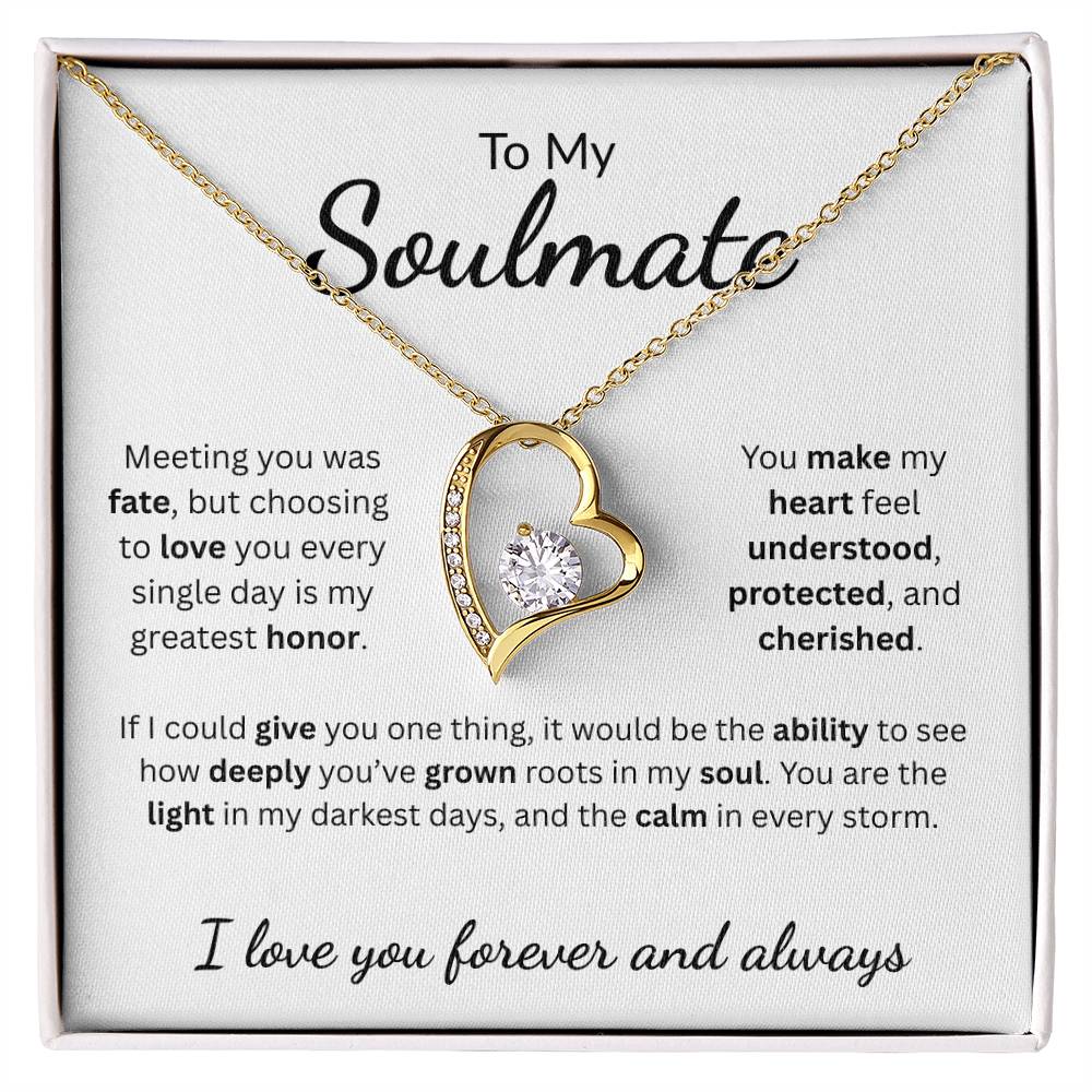 To My Soulmate |  Meeting You Was Fate | Forever Love Necklace