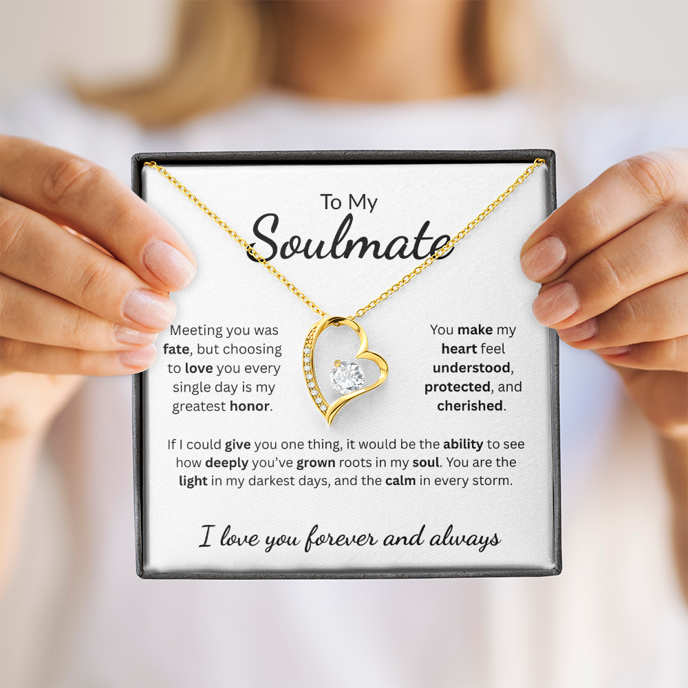 To My Soulmate |  Meeting You Was Fate | Forever Love Necklace