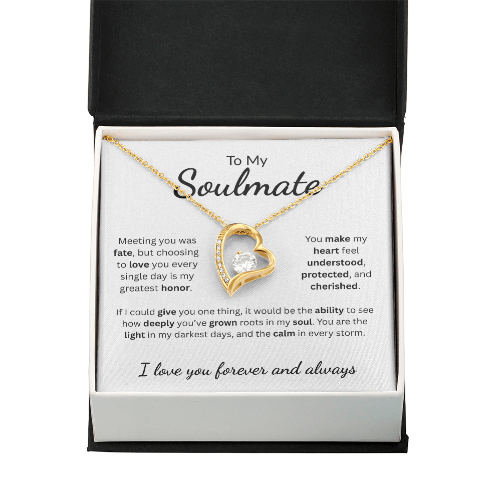 To My Soulmate |  Meeting You Was Fate | Forever Love Necklace