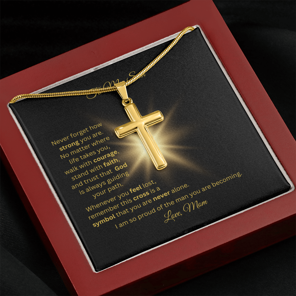 Personalized Cross Necklace with Snake Chain